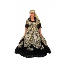 Robe crinoline noire et or