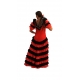 Robe flamenco rouge et noire