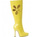 Bottes jaune à fleur hippie disco