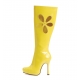 Bottes jaune à fleur hippie disco