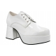 Chaussures plateforme disco homme blanche