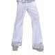 Pantalon disco pattes d'eph blanc et argent