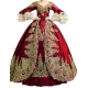 Robe époque rouge et or